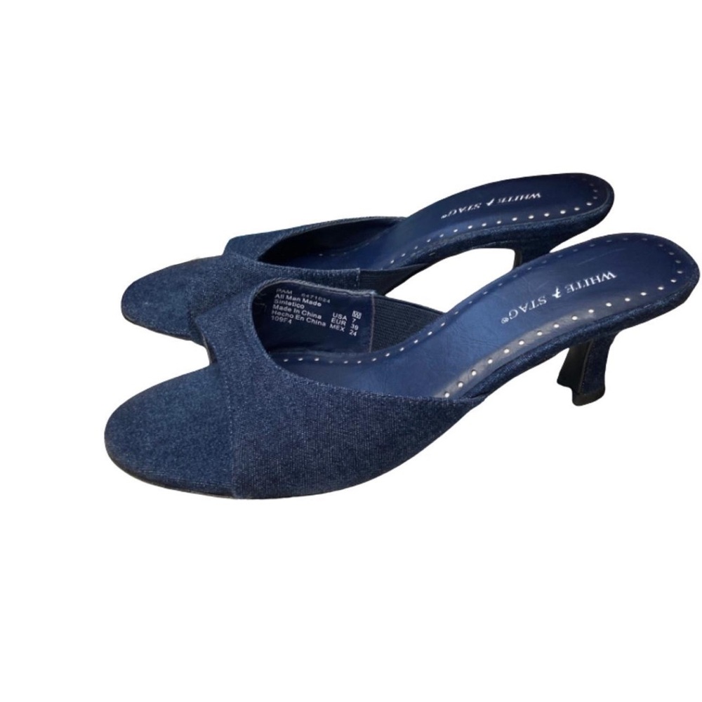 Denim White Stag Heels